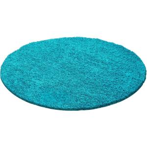 Tapis uni design en polypropylène turquoise Ø 120