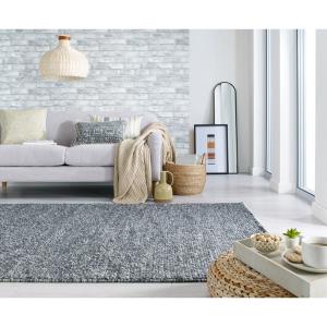 Tapis uni  en laine anthracite 80x150