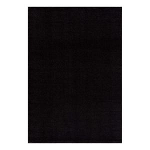 Tapis uni noir à relief linéaire 120x160cm
