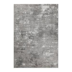 Tapis velours ras style vintage gris et beige à relief 120x…