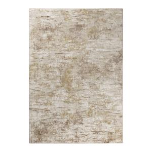 Tapis velours ras style vintage or et gris à relief 160x225