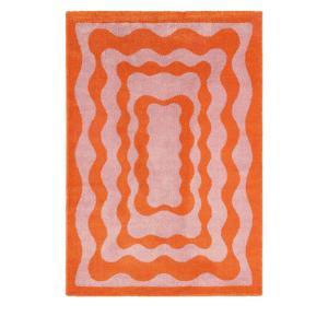 Tapis vintage à motif festonné - 120x160cm Orange Polypropy…