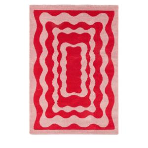 Tapis vintage à motif festonné - 80x140cm Rouge Polypropylè…