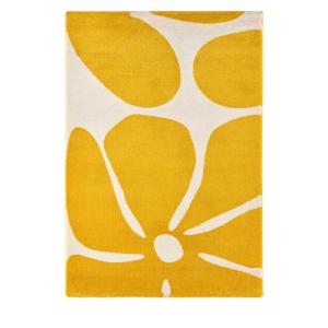 Tapis vintage à motif floral - 80x140cm Jaune Polypropylène…