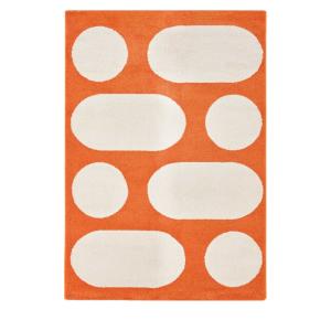 Tapis vintage à motif rond - 120x160cm Orange Polypropylène…