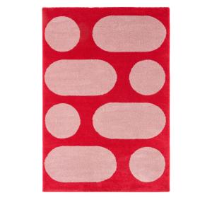 Tapis vintage à motif rond - 160x230cm Rouge Polypropylène