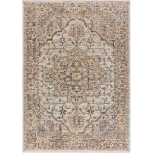 Tapis vintage avec finition frangée en couleurs terreuses,…