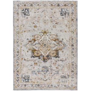 Tapis vintage beige/rouille/bleu 192x290 cm