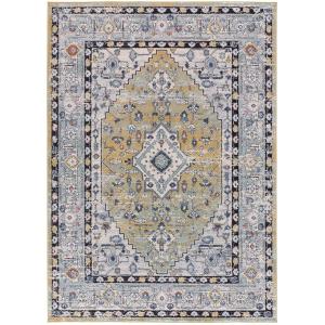 Tapis vintage bleu/beige/rouille 80x150 cm
