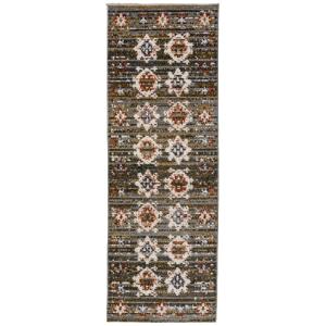 Tapis vintage de couloir vert 80x300cm