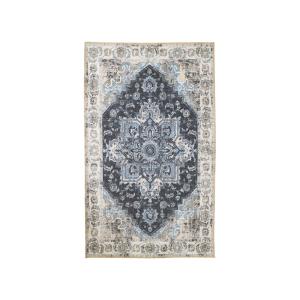 Tapis vintage en chenille - 200x300cm Bleu et beige Polyest…