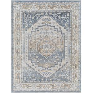 Tapis Vintage Lavable en Machine Bleu/Gris 160x213