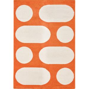 Tapis vintage style année 70 à motif géométrique Orange 120…