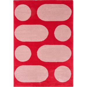 Tapis vintage style année 70 à motif géométrique Rouge 120x…