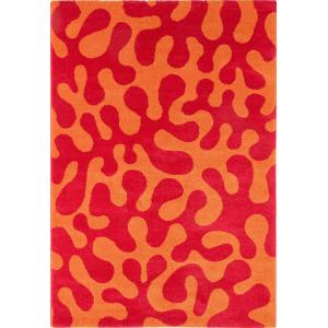 Tapis vintage style année 70 à motif rétro rouge 120x160