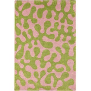 Tapis vintage style année 70 à motif rétro vert 120x160