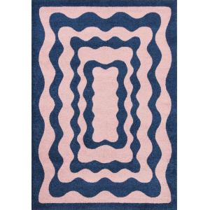 Tapis vintage style année 70 Bleu - 120x160