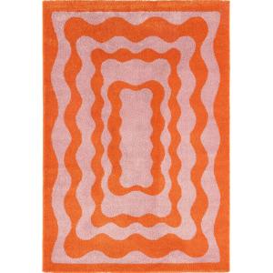 Tapis vintage style année 70 Orange 120x160