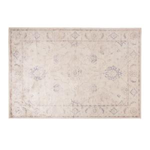 Tapis vintage tissé jacquard gris et bleu 160x230