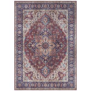Tapis Vintage tissé plat Anthea Rouge Prune 120x160cm