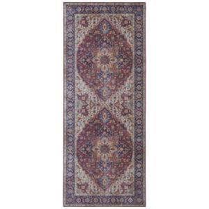Tapis Vintage tissé plat Anthea Rouge Prune 80x150cm