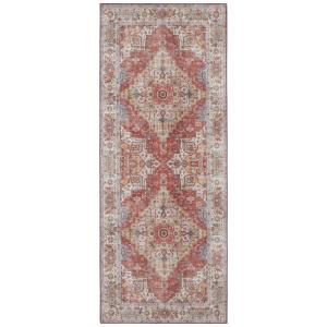 Tapis Vintage tissé plat Sylla Rouge Brique 80x200cm