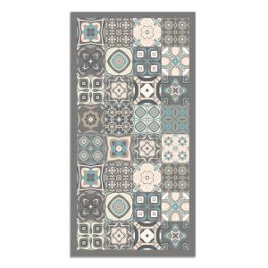 Tapis vinyle carreaux ciments bleu 100x140cm