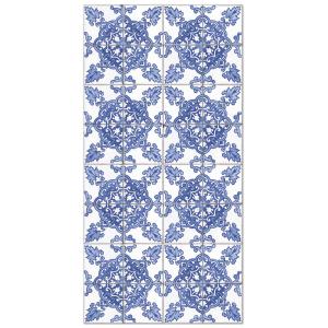 Tapis vinyle carreaux ciments cordoue bleu 60x200cm