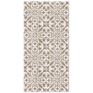 Tapis vinyle carreaux ciments géométrique brun 60x110cm