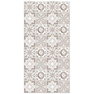 Tapis vinyle carreaux ciments grenade brun 100x140cm