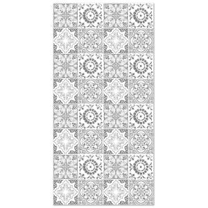 Tapis vinyle carreaux ciments grenade gris 200x200cm