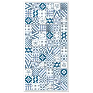 Tapis vinyle carreaux ciments love bleu 120x160cm