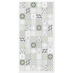 Tapis vinyle carreaux ciments love vert 40x80cm