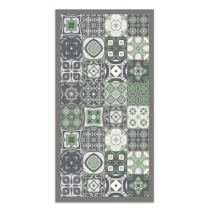 Tapis vinyle carreaux ciments vert 140x200cm