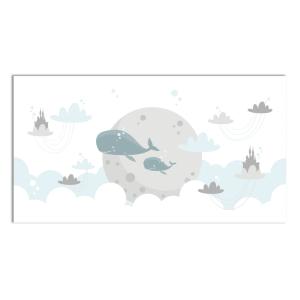 Tapis vinyle des baleines pour les enfants 120x160cm