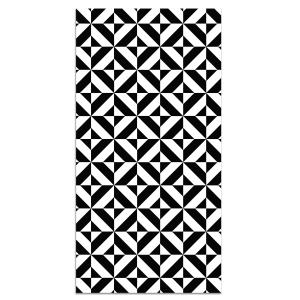 Tapis vinyle forme géométrique noir 80x300cm