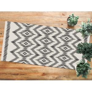 Tapis vinyle Ikat gris 100x160cm