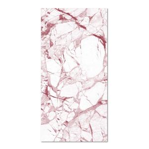 Tapis vinyle marbre blanc et rose 40x80cm