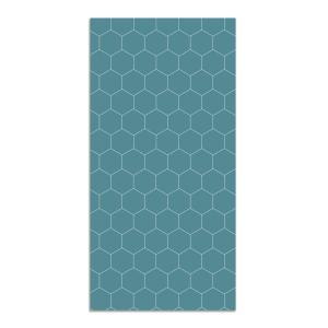 Tapis vinyle mosaïque hexagones bleus 160x230cm