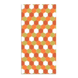 Tapis vinyle mosaïque hexagones de ton orange 100x140cm