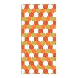 Tapis vinyle mosaïque hexagones de ton orange 140x200cm