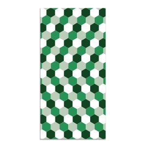 Tapis vinyle mosaïque hexagones de ton vert 200x200cm