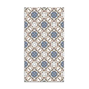 Tapis vinyle mosaïque hydraulique orientale bleu 120x170cm
