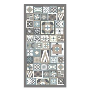 Tapis vinyle style carreaux ciments bleu 120x160cm