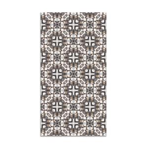 Tapis vinyle style hydraulique oriental gris 120x170cm