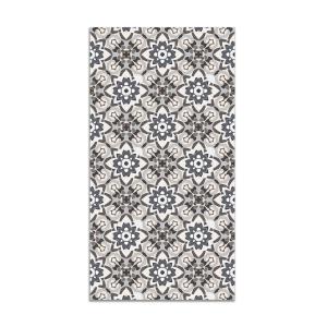 Tapis vinyle tuile fleurie orientale gris 120x170cm