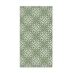 Tapis vinyle tuile fleurie orientale vert 120x170cm