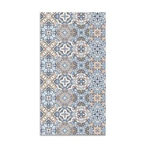 Tapis vinyle tuile hydraulique orientale bleu 120x170cm