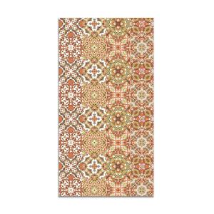 Tapis vinyle tuile hydraulique orientale orange 120x170cm