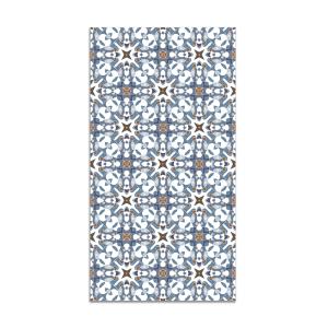 Tapis vinyle tuile hydraulique type oriental bleu 120x170cm